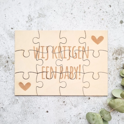 Houten puzzel | Wij krijgen een baby! - Afbeelding 2